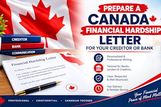 prepare a canada financial hardship letter for your creditor or bank