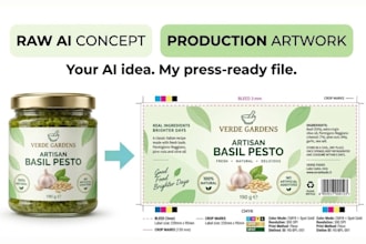 convert your ai label into professional print ready artwork