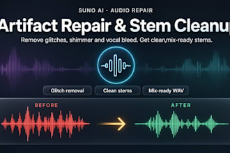 repair suno ai audio artifacts and clean up ai music stems