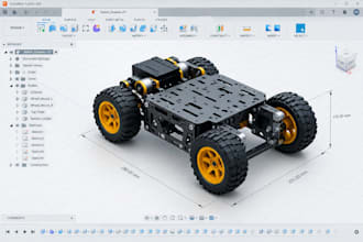 design robotic parts, robot chassis and mechanical cad models using fusion360