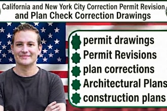 do ca and ny city correction permit revision and plan check correction drawings
