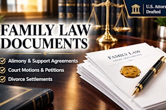 draft alimony petitions, motions, and family court legal documents