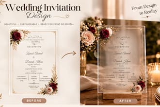 design etsy digital products, wedding  birthday invites