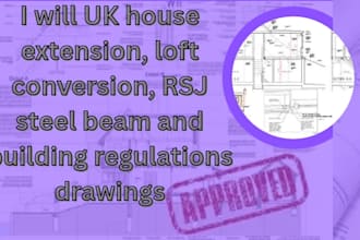 do UK house extension loft conversion rsj steel beam building regulation drawing