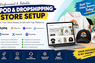 setup apliiq podpartner spocket dropcommerce syncee superx ecomdy pod store