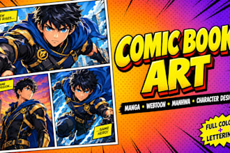 draw comic book art manga webtoon manhwa character design comic cover art design