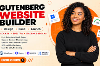 build wordpress website using spectra, blocksy, gutenberg block, kadence block
