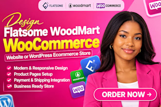 design flatsome woodmart woocommerce website or wordpress ecommerce store