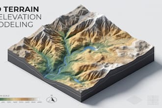 create 3d terrain maps, topographic maps, contour maps and landscape model
