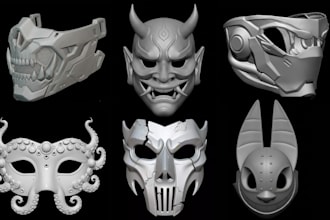 create custom 3d cosplay mask stl 3d mask model for 3d printing