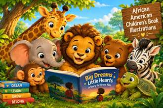 illustrate african american children book illustration picture book cover design