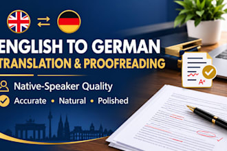 accurate english to german translation by native speaker with proofreading