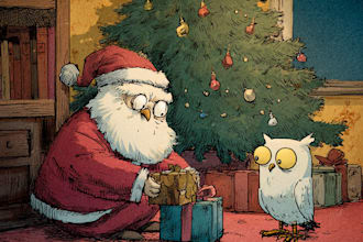 draw christmas caricature for winter holiday cards