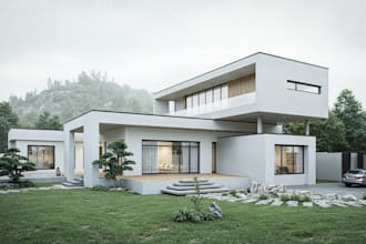 refine minimalist residential exterior, hardscape visual,glazo exterior makeover