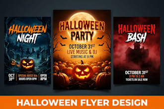 design eye catching halloween flyer spooky party poster event banner