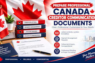 prepare professional canada creditor communication documents
