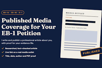write and publish your eb1 media article on top media outlets