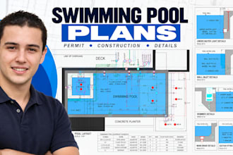 design swimming pool plans and permit construction drawings