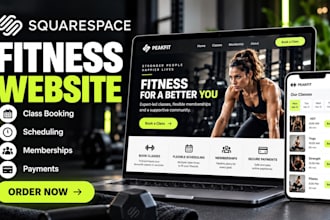 build squarespace fitness gym yoga website with class booking and membership