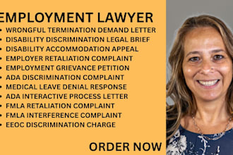 be your employment lawyer for fmla,ada discrimination and accommodation disputes