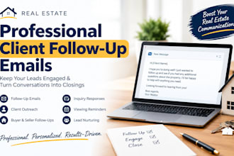 write professional real estate client follow up emails
