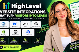 integrate gohighlevel wordpress, webflow, wix, squarespace, shopify, unbounce