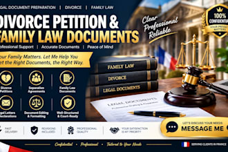 draft divorce peptitions and family law legal documents