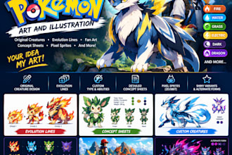design original fakemon creatures pokemon art