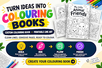design a custom colouring book with printable illustrations