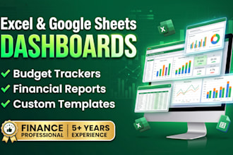 build excel or google sheets financial dashboard and tracker for small business