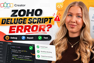 fix zoho creator deluge script errors and broken custom functions