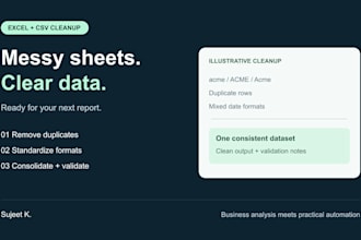 clean and consolidate excel or CSV data for accurate reports