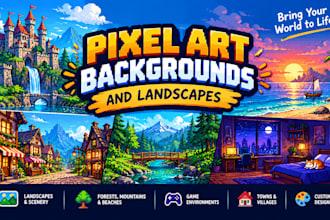 draw you professional pixel art scene and background