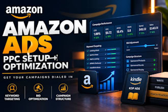 setup and optimize amazon ads, amazon ppc ads, amazon kdp ads campaign