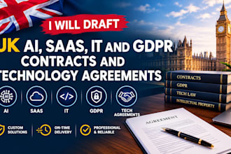 draft UK ai, saas, IT and gdpr contracts and technology agreements
