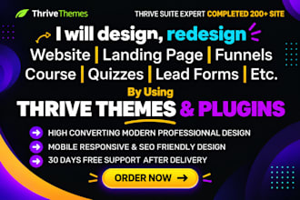 use thrive themes thrive suite architect to build website landing page funnels