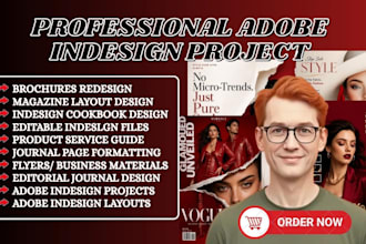 indesign brochure design, adobe indesign layout magazine catalog book pdf design