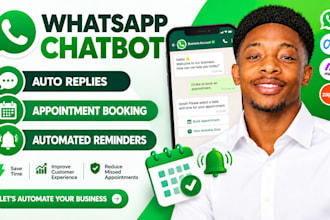 setup whatsapp auto reply chatbot for appointment, booking, reminder automation