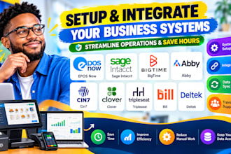 setup epos now sage intacct bigtime abby cin7 clover tripleseat bill deltek