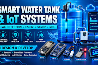 design smart water tank iot leak detector esp32 stm32 mcu sensor pump control
