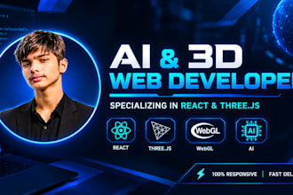 build modern ai website design using react and threejs