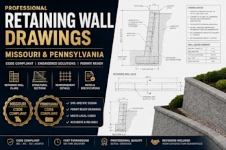 create missouri and pennsylvania retaining wall drawings