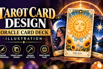 tarot card design tarrot card oracle card deck illustration