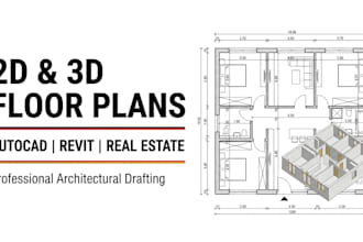 draw, 2d floor plan, 3d floor plan in revit, autocad for real estate in 9hours