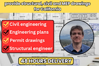 be your civil and structural engineer for ohio, california permit approval