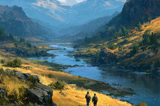 illustrate beautiful flat landscape illustration art