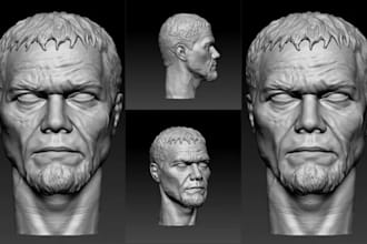 sculpt realistic 3d head model for 3d stl file face likeness 3d bust 3d printing