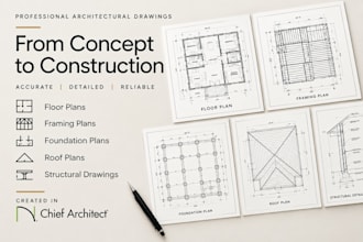 create floor plans, framing, foundation and roof plans in chief architect