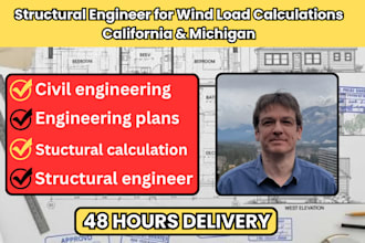 structural engineer wind load calculation and engineer stamp california michigan