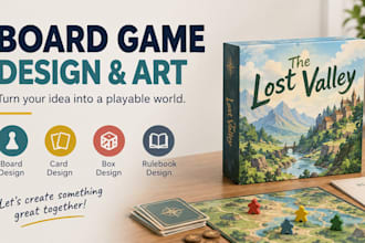 create professional board game design and illustration
